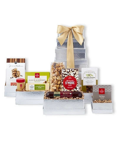 Hickory Farms Shimmering Silver Gift Tower, 9 Piece