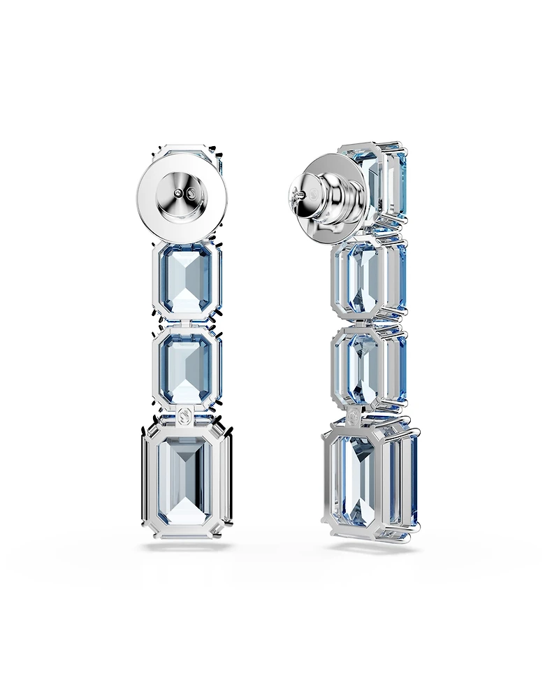 Swarovski Octagon Cut Rhodium Plated Millenia Drop Earrings