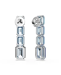 Swarovski Octagon Cut Rhodium Plated Millenia Drop Earrings