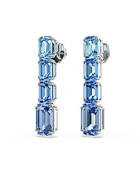 Swarovski Octagon Cut Rhodium Plated Millenia Drop Earrings