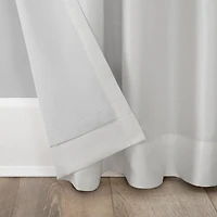 Evelina Faux Dupioni Silk Thermal Extreme 100% Blackout Back Tab Curtain Panel