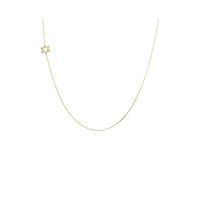 Solid Sideways Star of David Necklace 14K