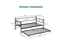 gaomon Twin Daybed with Trundle, Day Bed with Trundle Bed Twin, Twin Size Mattress Foundation with Steel Slat Support for Kids Teens Adults Living Roo