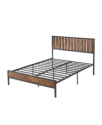 gaomon Bed Frame With Headboard And Footboard, Metal Bed Frame With 14 Heavy Duty Steel Slats, Metal Full Bed Frame, Under-Bed Storage