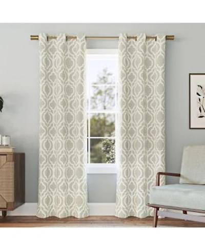 Sun Zero Eldon Trellis Print Blackout Grommet Curtain Panel