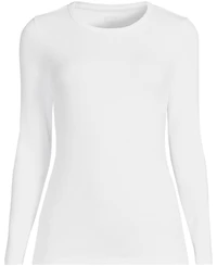 Lands' End Women's Long Sleeve Micro Rib T-Shirt