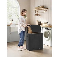 Slickblue Laundry Hamper Dirty Clothes Storage Basket with Lid Liner and Handles Rectangular