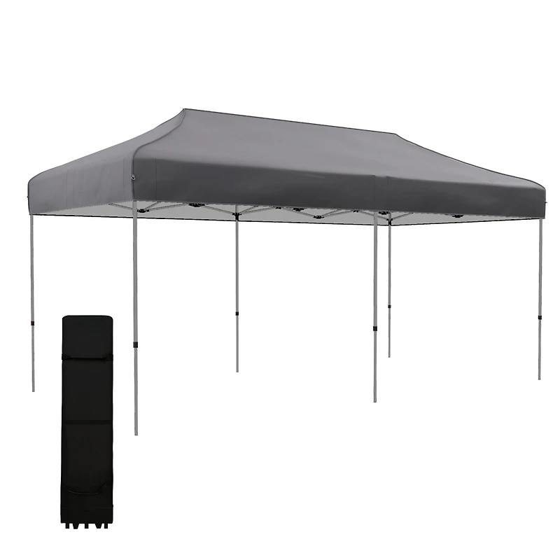 Outsunny 10' x 20' Pop Up Canopy Tent, Height Adjustable