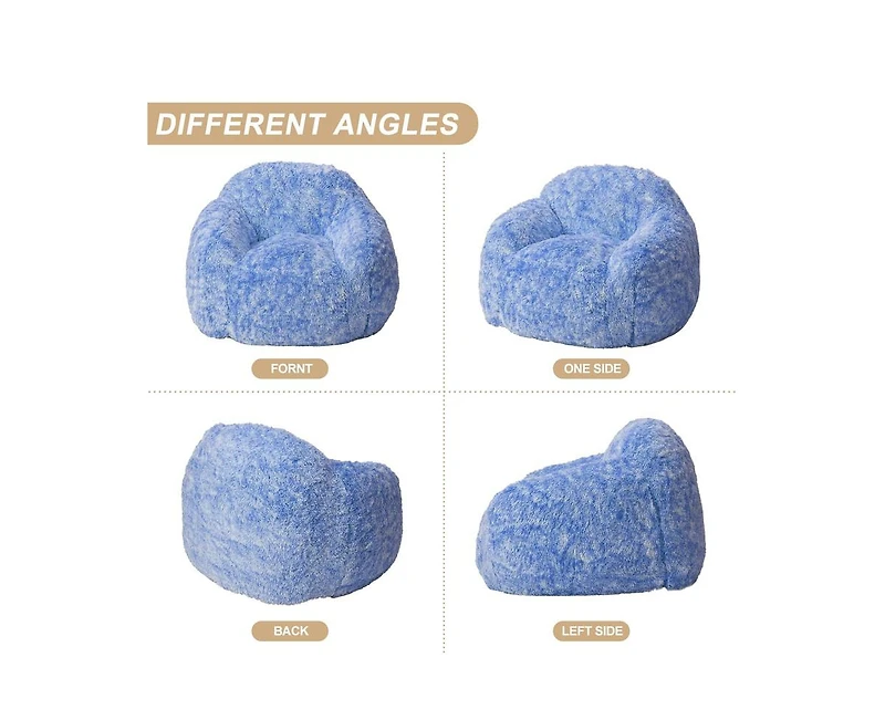 gaomon Bean Bag Chair, Faux Fur Kids Bean Bag Chair for Gaming Reading, Adult Bean Bag Couch with Armrest High-Density Foam Beanbag Chair Lazy Couch S