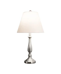 Lavish Home 25.5" Brushed Steel Table Lamp Set