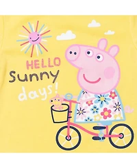 Peppa Pig Little Girls Peplum T-Shirt and Shorts Outfit Set