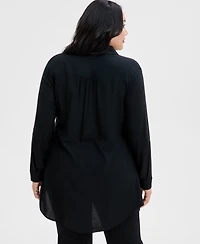 I.n.c. International Concepts Plus Size Side-Slit Top, Created for Macy's