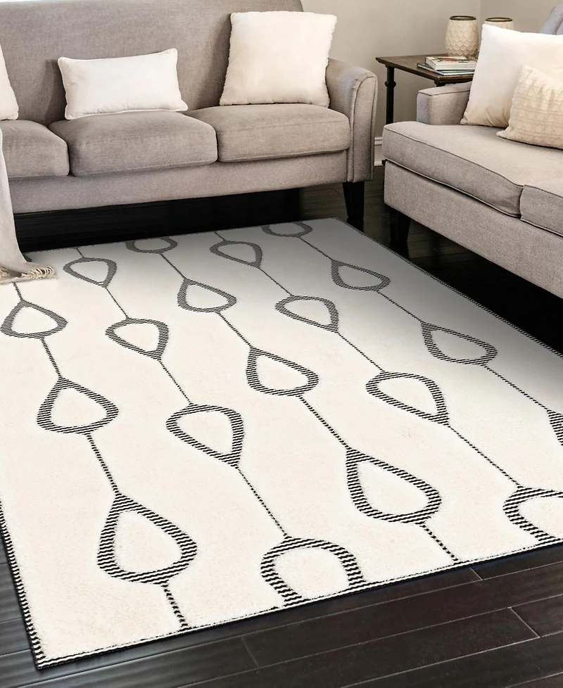 Bayshore Home Textured Tones Drops 5'1"x7'1" Area Rug