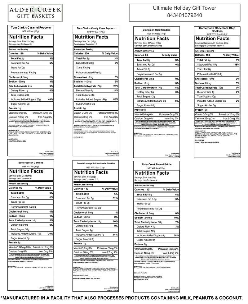 Alder Creek Gift Baskets Ultimate Holiday Gift Tower, 8 Piece