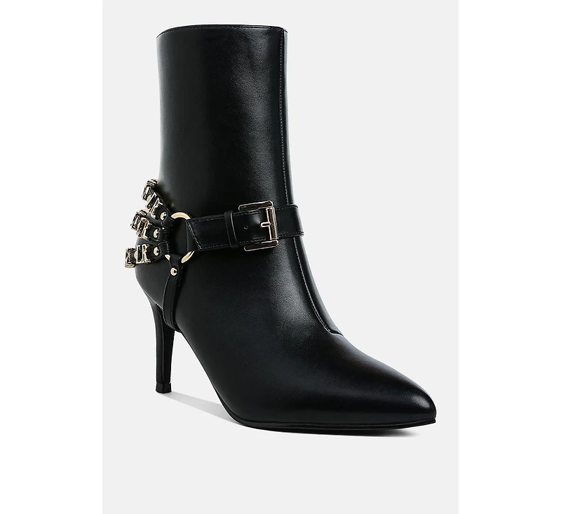 Nicene Harness Detail Stiletto Boots Women
