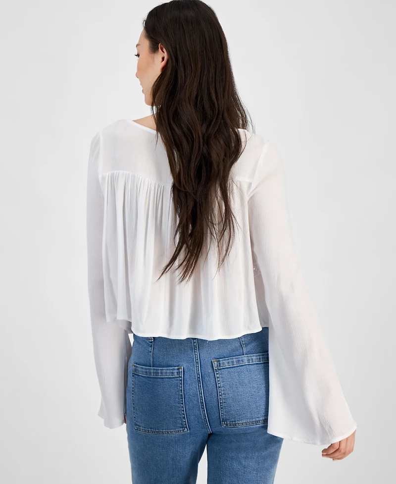 Self Esteem Juniors' Peasant Long Sleeve Top