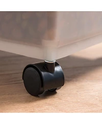 Iris Usa Airtight Dog Food Storage Container, Up to 30 lbs / 33 Qt, Attachable Casters, for Dog Cat Bird and other Pet Food Storage Bin, Keep Fresh, E