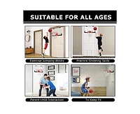 Ropoda Mini Basketball Hoop, Indoor Basketball Hoop for Kids, Mini Hoop with 4 Balls Over The Door Basketball Hoop 17"×12" Shatter Resistant Back