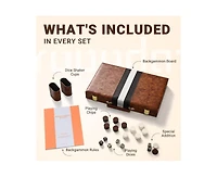 ropoda Backgammon Board Game Set (15 Inches) for Adults and Kids - Classic Board Strategy Game