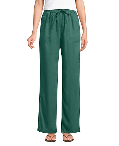 Lands' End Women's Tencel Fiber High Rise Wide Leg Pants