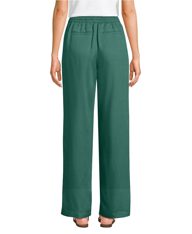 Lands' End Women's Tencel Fiber High Rise Wide Leg Pants