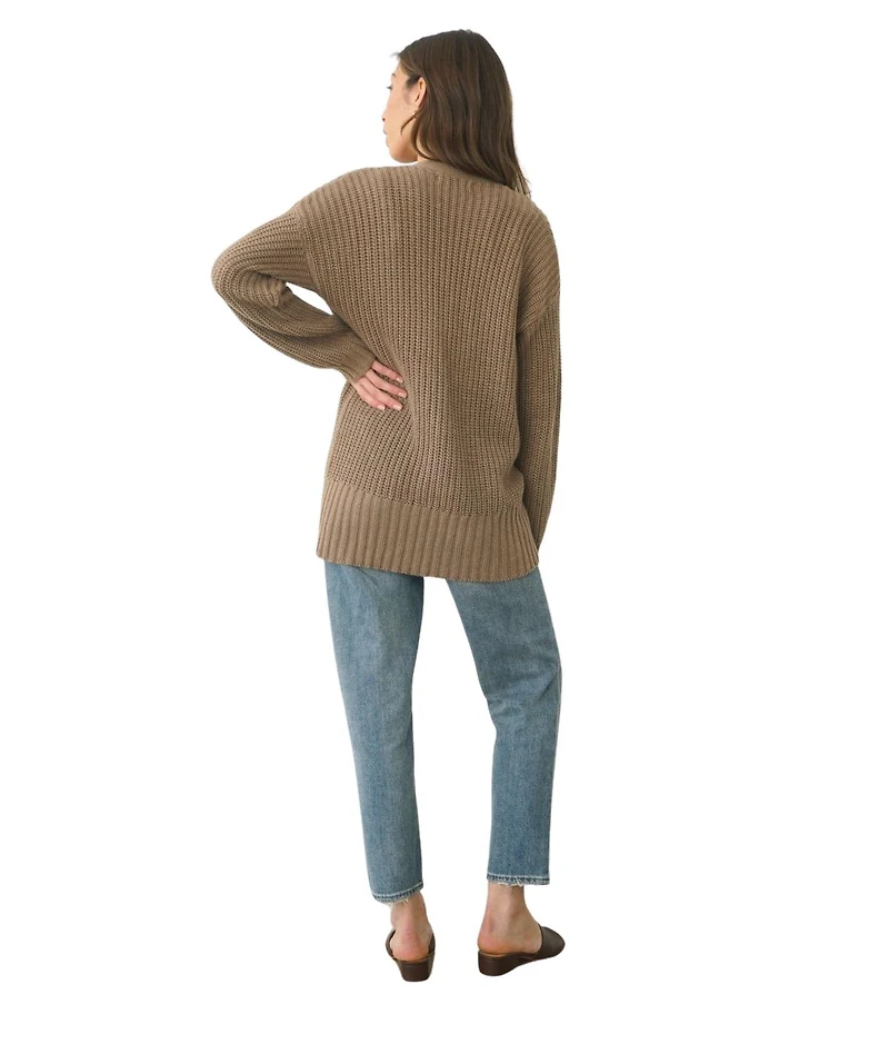 Paneros Clothing Women's Cotton Emily Cardigan Mocha