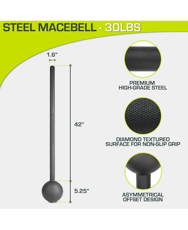 ProsourceFit Steel Macebell, 30 lb