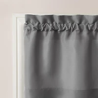 Martine Microfiber Semi-Sheer Rod Pocket Kitchen Curtain Valance Tiers Set