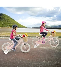14" Kid's Bike with Training Wheels Adjustable Handlebar Seat Handbrake