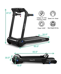 Gymax Folding Electric Treadmill 3.0HP Exercise Running Machine w/ App Control