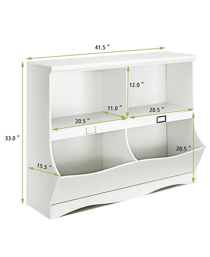 Gouun Kids Storage Unit Baby Toy Organizer Children Bookshelf Bookcase