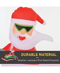 Homcom 7ft Long Santa Snowmobile Outdoor Christmas Inflatable Lawn Blow Up