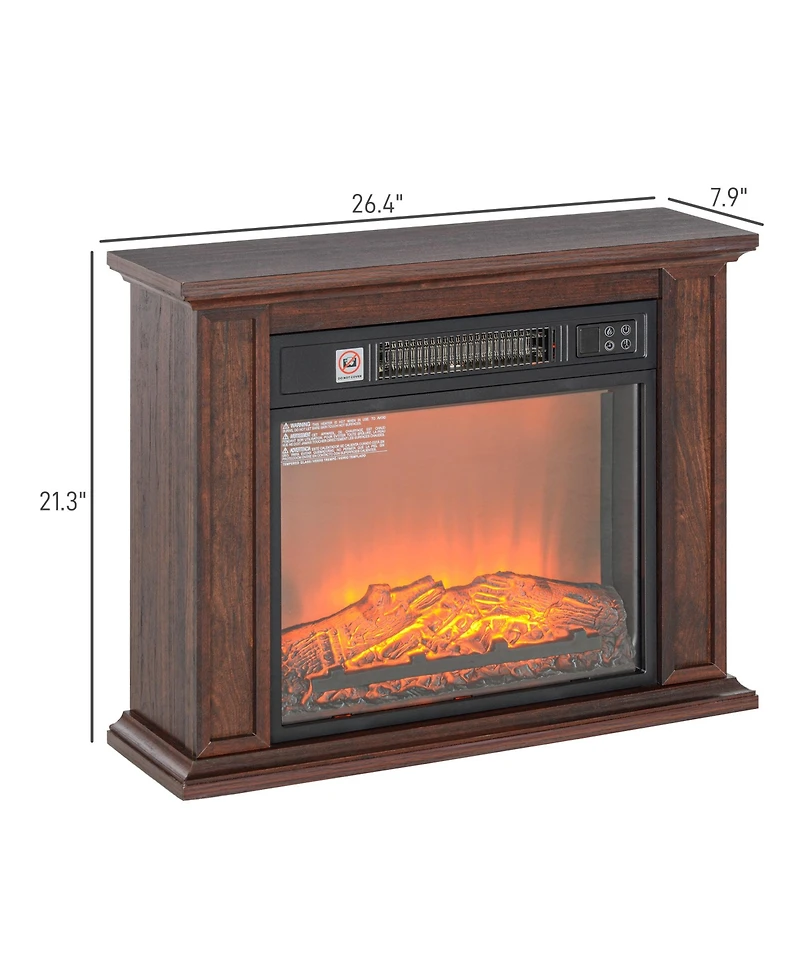 Homcom 26" Freesding Electric Fireplace Heater with Mantel,