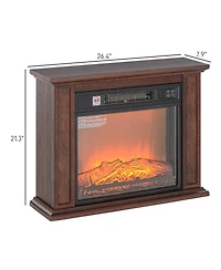 Homcom 26" Freesding Electric Fireplace Heater with Mantel,