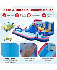 Inflatable Water Slide Park Kids Bounce House Climbing Jumping without Blower