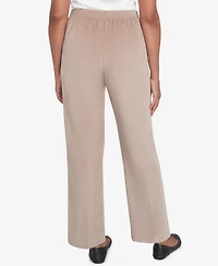 Alfred Dunner Women's Telluride Corduroy Elastic Waist Average Length Pleated Pants