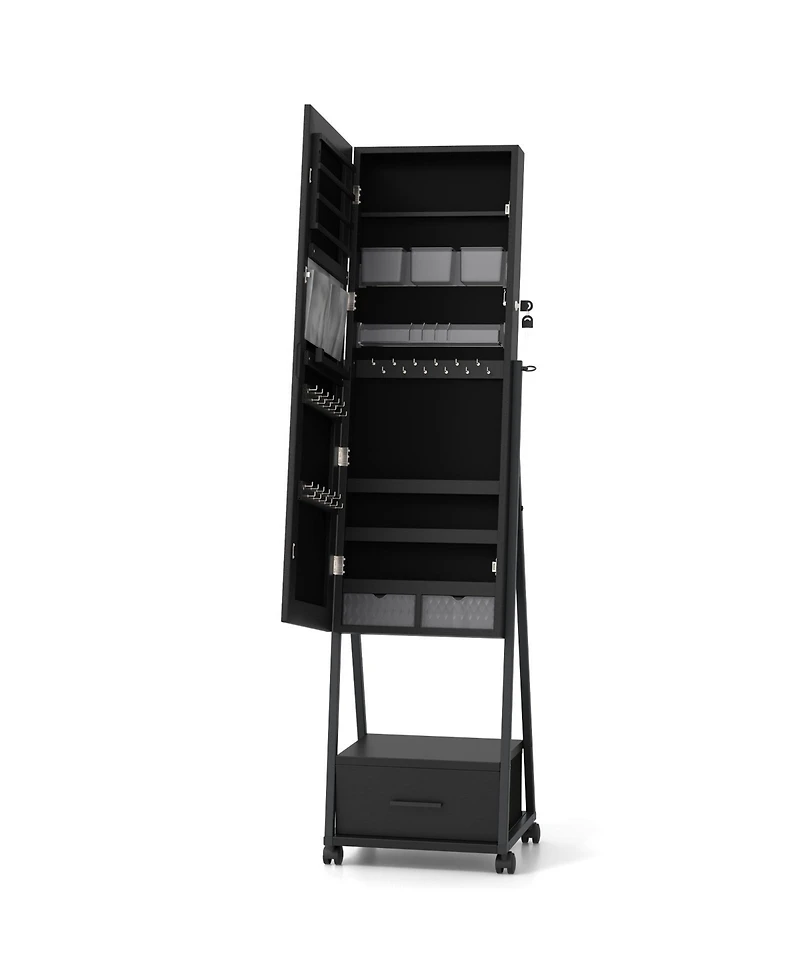Gouun Jewelry Cabinet with Full-Length Mirror