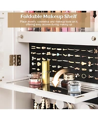 Gouun Wall Mounted Jewelry Cabinet with Full-Length Mirror
