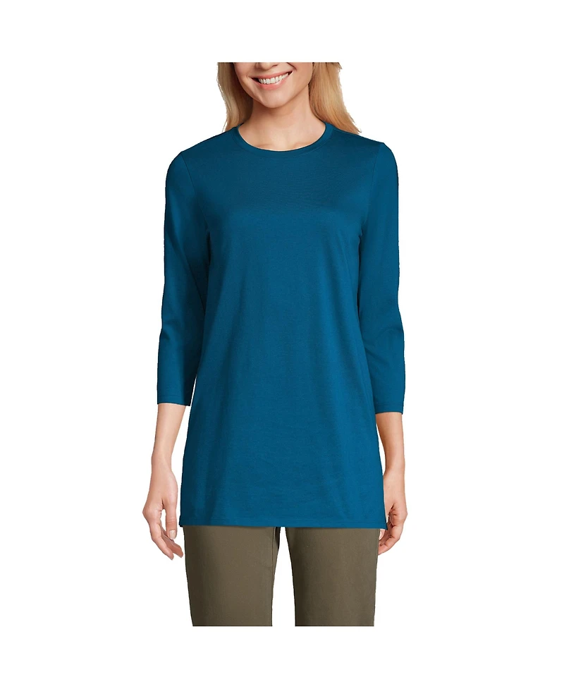 Lands' End Women's 3/4 Sleeve Cotton Supima Tunic