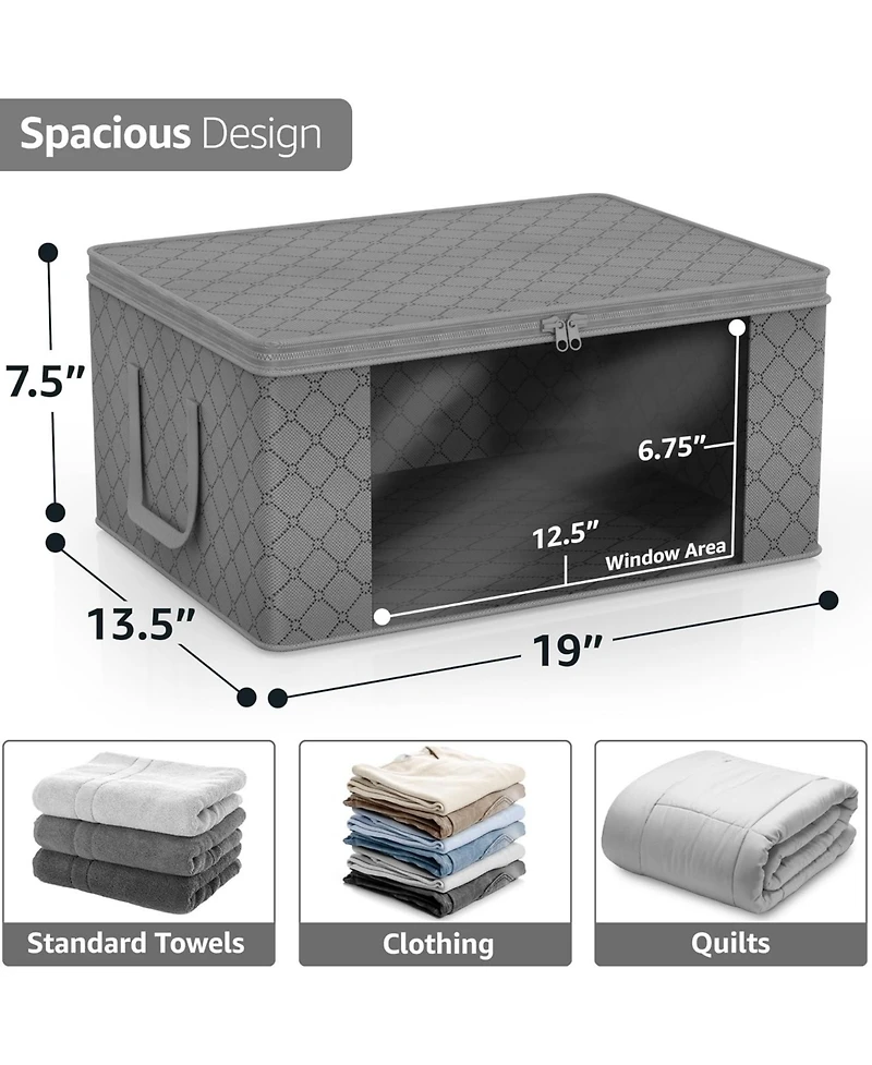 Sorbus 3 Pack Foldable Storage Bag Organizers - Great for Clothes, Blankets, Closets, Bedrooms