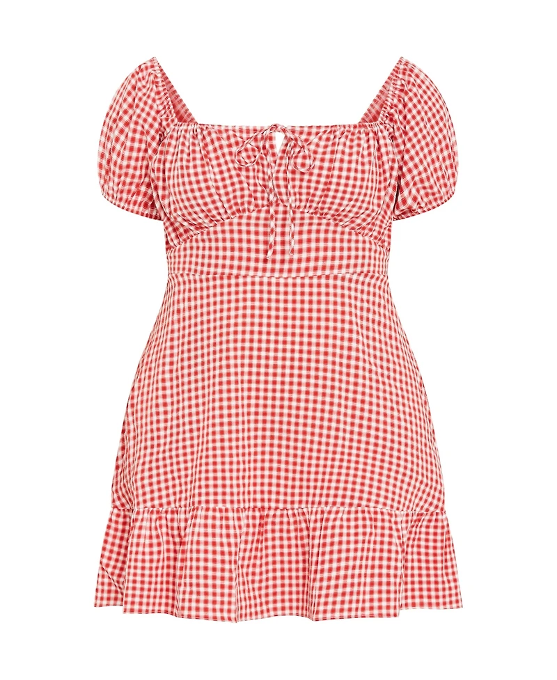 City Chic Plus Cute Gingham Dress