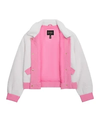 Jessica Simpson Girls 7-16 Sherpa Midweight Jacket with Corduroy Trims