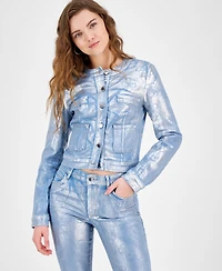 Guess Women's Sammy Metallic Logo Jacket
