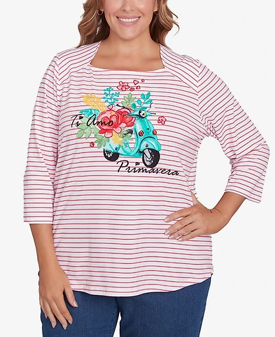 Ruby Rd. Plus Embroidered Ti Amo Top