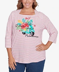 Ruby Rd. Plus Embroidered Ti Amo Top
