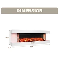 Hanging Electric Fireplace with Remote Control