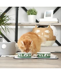 Bone Dry Cat's Meow Pet Bowl Set/2