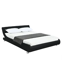 Gouun Full Size Faux Leather Upholstered Platform Bed Adjustable Headboard