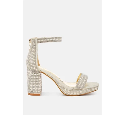 Mejuri Rhinestones And Pearl Embellished Sandals Women