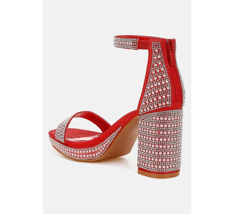 Mejuri Rhinestones And Pearl Embellished Sandals Women